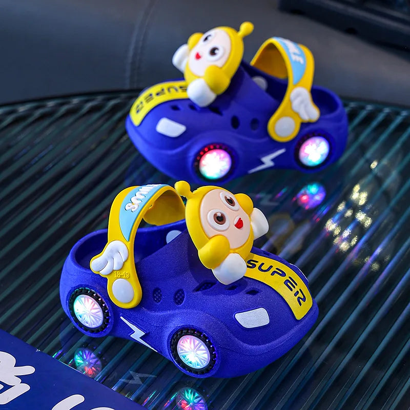 Soft Bottom Anti-Slip Slip-On Car Design Unisex Toddler Slippers