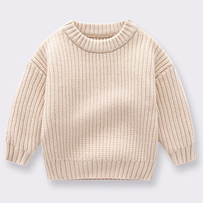 Newborn Knitted Long Sleeve Winter Sweater Solid Loose Pullover