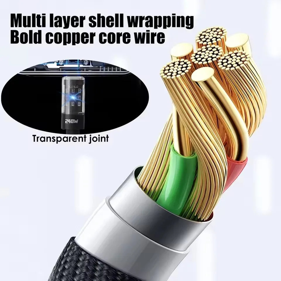 Nylon Cable USB Type C Super Fast Charging Cable