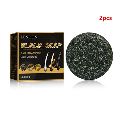 1-5pcs Polygonum Multiflorum Black Hair Soap Darkening Shampoo