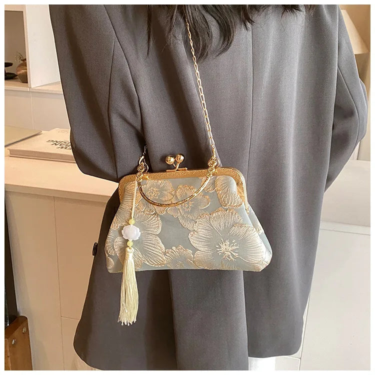 Chinese Style Shoulder Elegant Handbag Retro Small Square Bag
