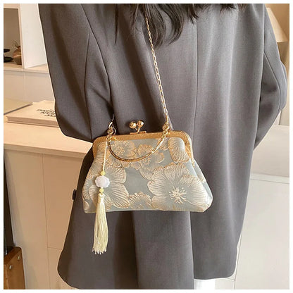 Chinese Style Shoulder Elegant Handbag Retro Small Square Bag