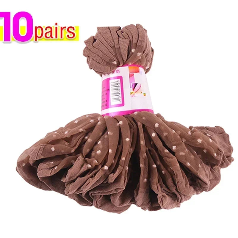 Silk Transparent Dot Lace Short Socks