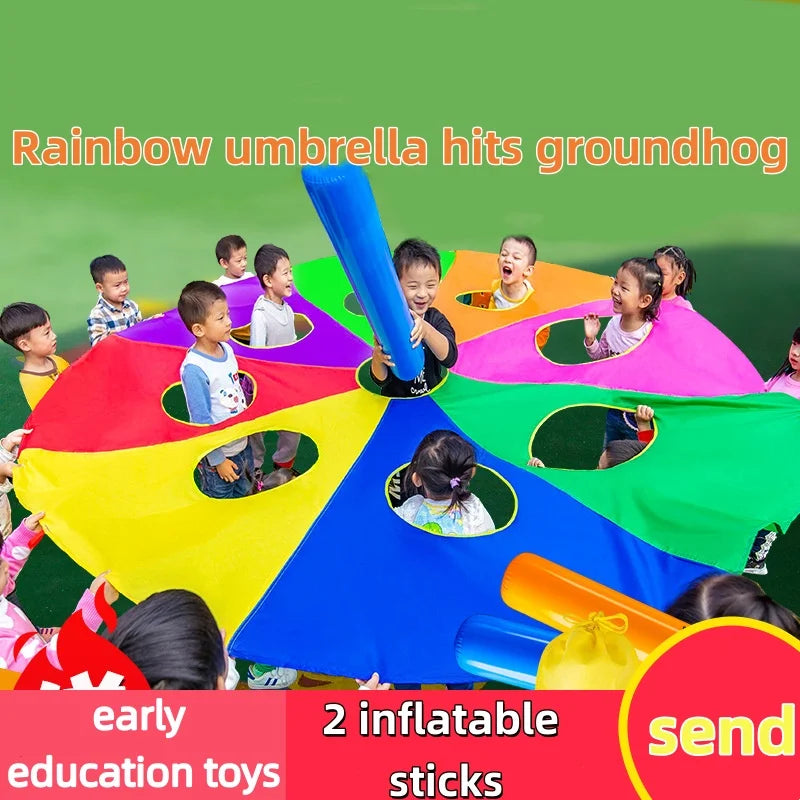 Kids Whack A Mole Game Rainbow Umbrella Toy