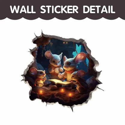 Cartoon Cute Little Mouse Hole Wall Stickers