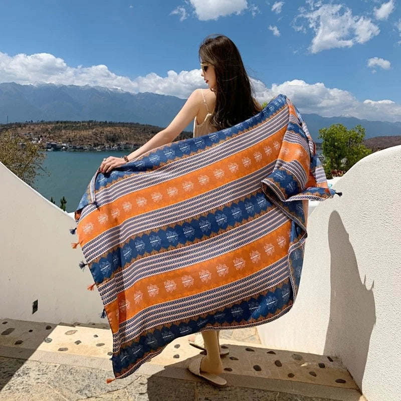 Travel Beach Sunscreen Scarva Bikini Large Shaw Swimsuit Cover-ups