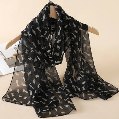 Chiffon Long Silk Scarf Turban