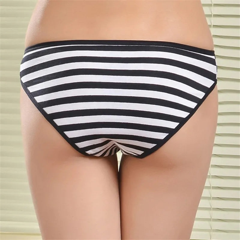 Striped Underwear Plus Size Seamless Panties Cotton Lingerie 3 pcs/lot