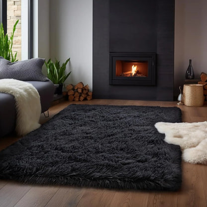 Minimalist Style Living Room Carpet Fluffy