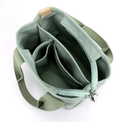 Casual Canvas Crossbody Adjustable Strap Tote Multiple Bag