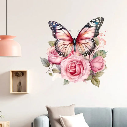 Butterflies Plants Flowers Wall Sticker