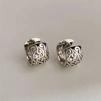 925 Sterling Silver Frosting Hoop Earrings