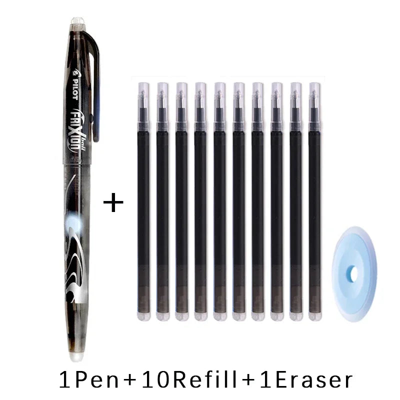 Pilot Erasable Gel Pen Magic Blue Black Red Ink 0.5mm Erasable Refill