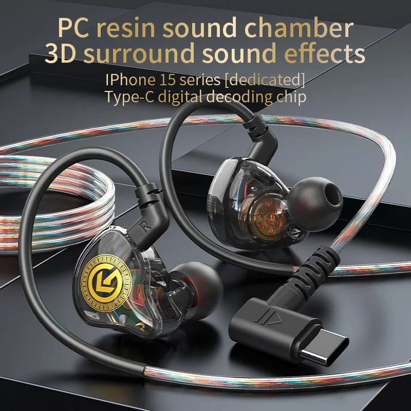 Wired Earphone 3.5mm Type C Digital Chip In Ear Headphone