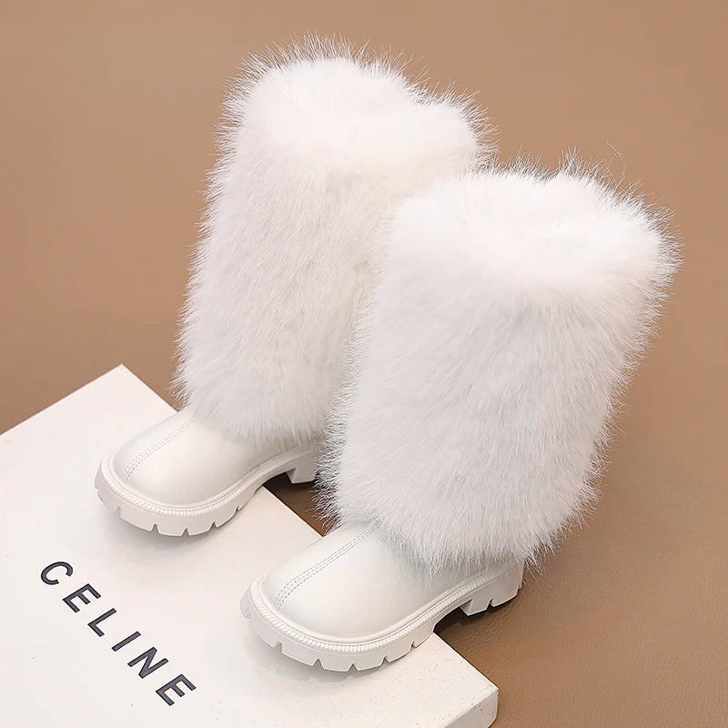 High Warm Princess Leather Soft Soled Anti-Slippery Boots