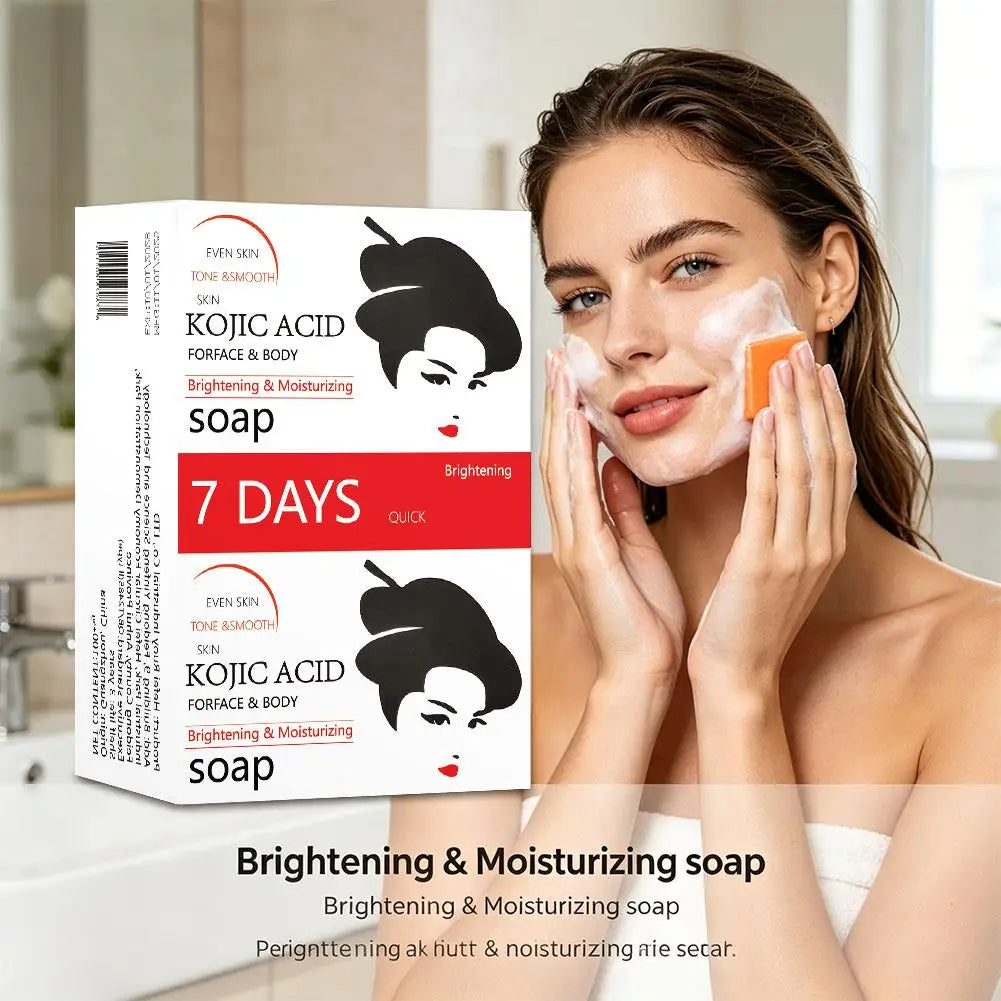 Handmade Kojic Acid Soap for Face & Body Deep Cleansing Oil Control Brighten Skin Tone Bath Soap