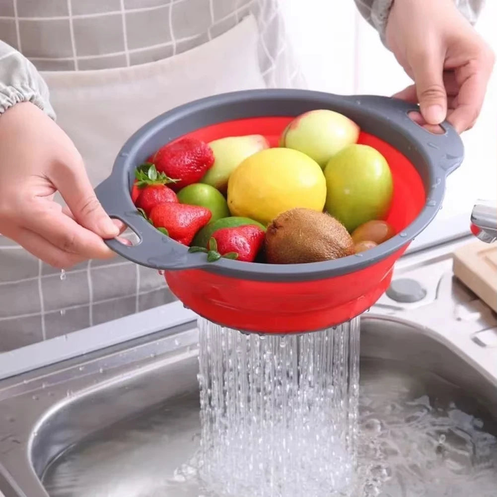 Silicone cleaning and drainage basket