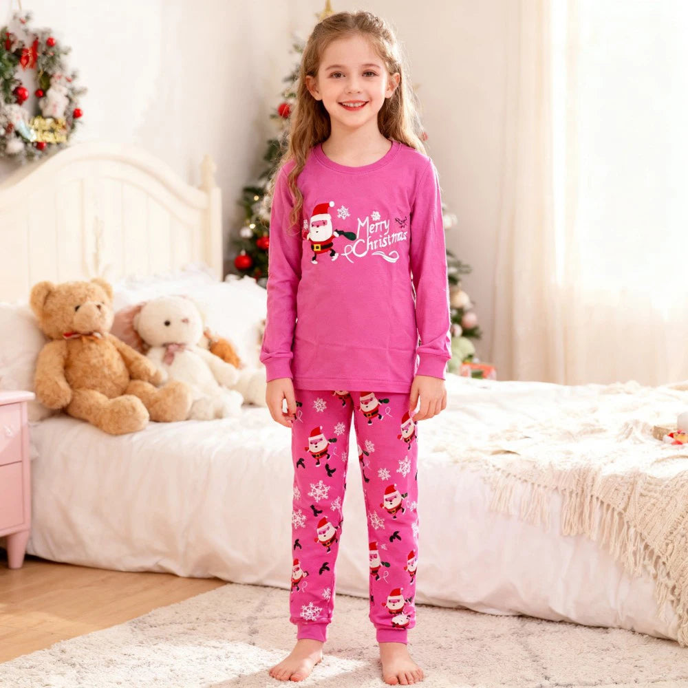 Christmas 100 Cotton Santa Clothes Soft Long Sleeve Xmas Pajamas Set