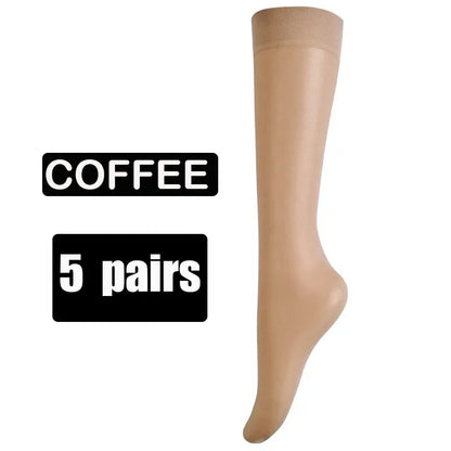 5pair=10pcs Ultra-thin Nylon Transparent Long Socks