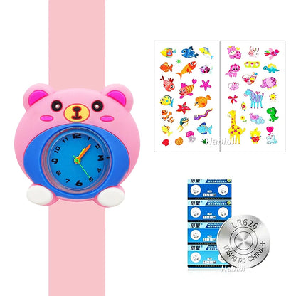 Slap Bracelet Clock Cartoon Kids Watches