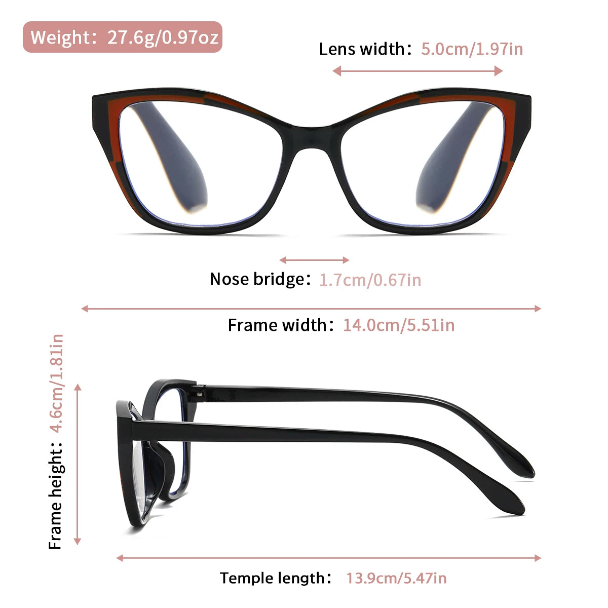 Cat Eye Reading Anti-blue Light Blocking Blue Light Readers Eyeglasses
