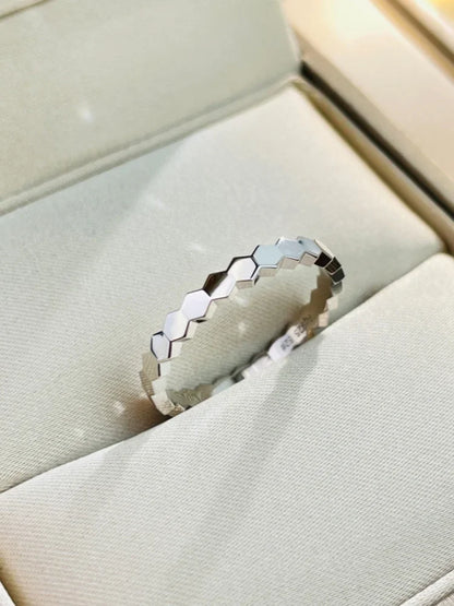 925 Sterling Silver Zircon Honeycomb 3pc Set Ring