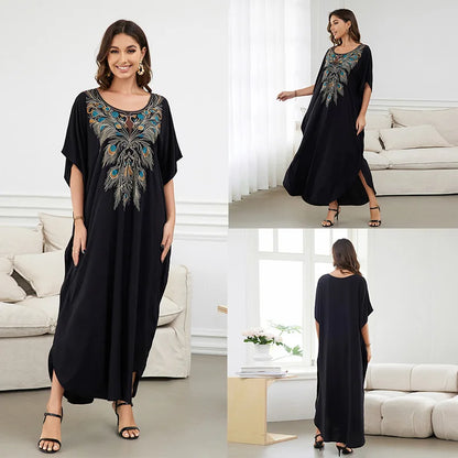 Swimsuit Cover Ups Short Sleeve Cover Up Kaftan Dresses