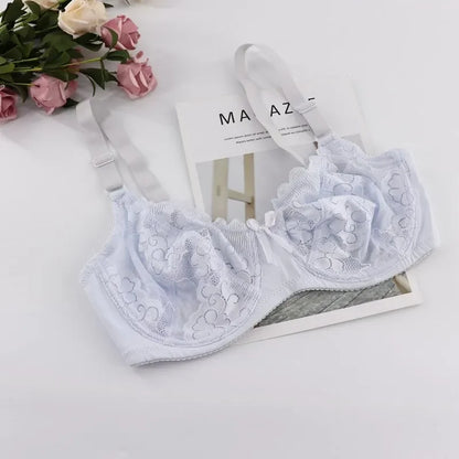Sexy Thin Lace Underwear Soft Big Cup  Bra