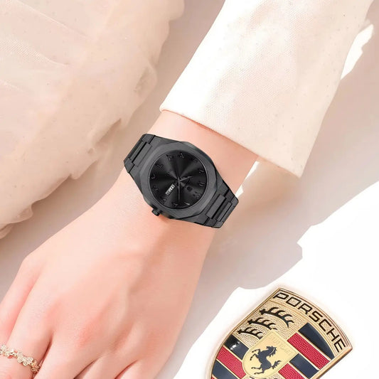 Elegant Quartz Stainless Steel Luxury Wristwatch