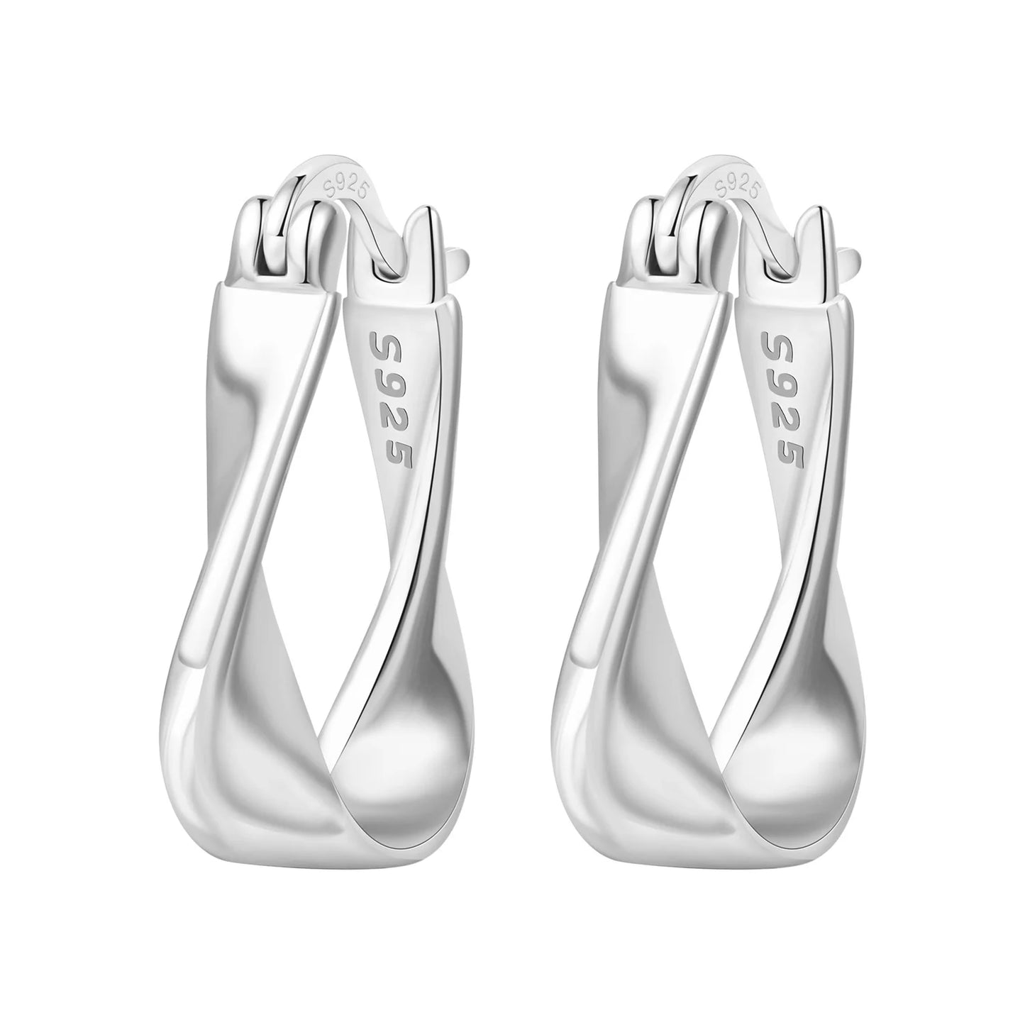 925 Sterling Silver Simple Gold U-shaped Earrings