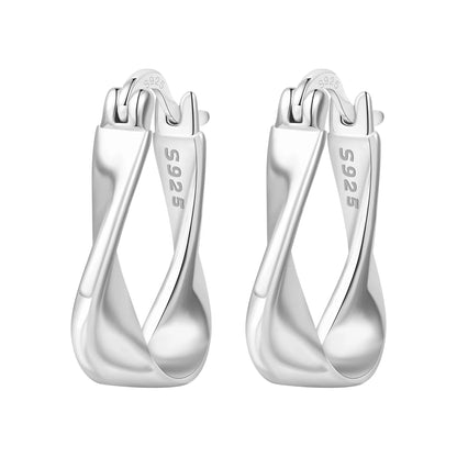 925 Sterling Silver Simple Gold U-shaped Earrings
