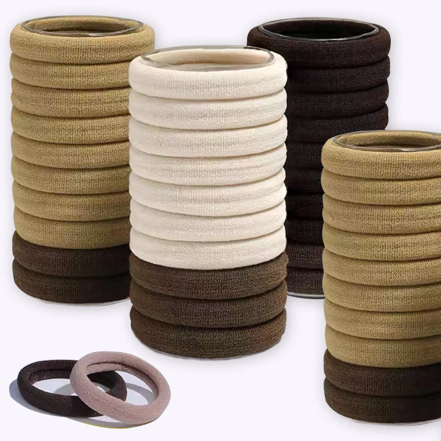 50PCS/Set Cotton Elastic Hair Ties