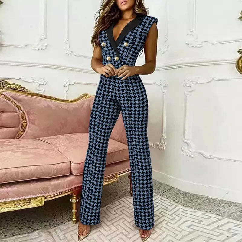 Elegant Jumpsuit High Waist Sleeveless Sexy Long Pants