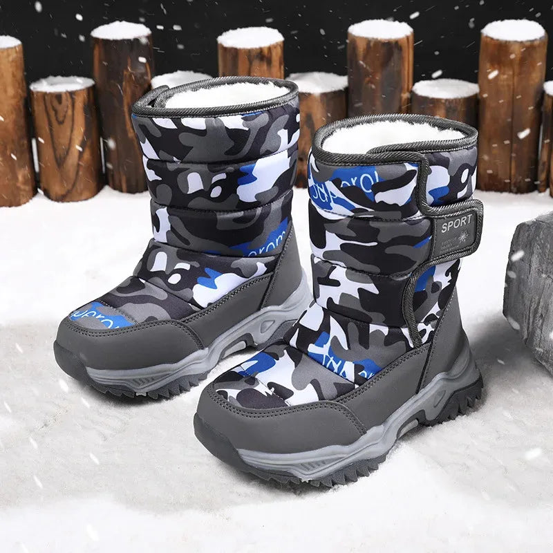 Winter Plush Waterproof Fabric Non-Slip Snow Boots