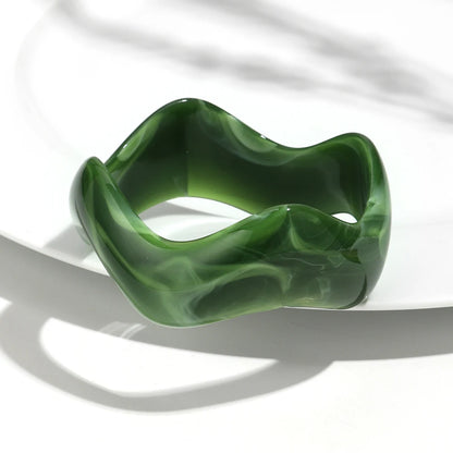 Vintage Acrylic Cuff Irregular Geometric Wide Bangles Bracelets