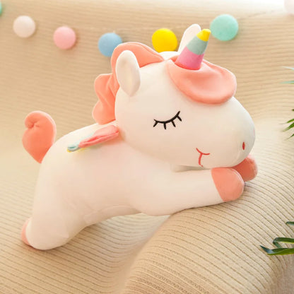 Cute Pony Plush Toy Rainbow Angel Unicorn Girl Heart Plush Doll