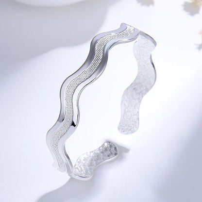 DANA 925 sterling silver Frosted wave Star River bracelets