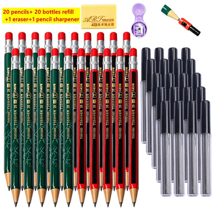 Mechanical Pencils Set 2B 2.0mm Automatic Student Drawing Pencil
