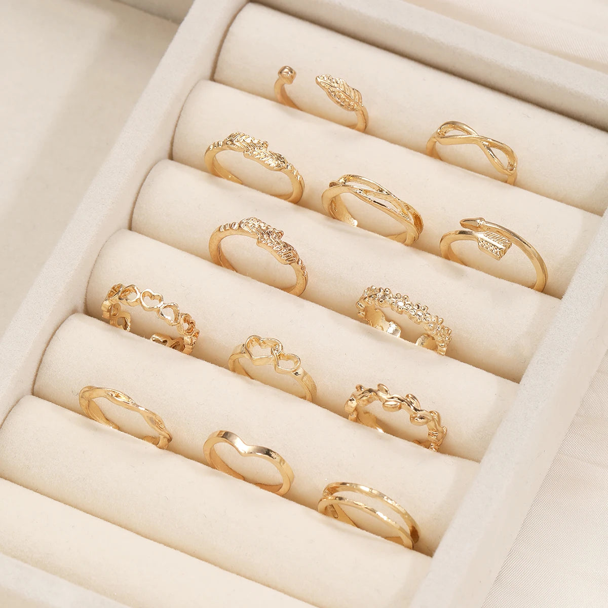 Vintage Smooth Open Rings Set