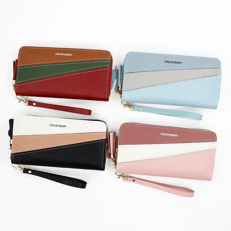 Long Clutch Card Holder PU Leather Wallet