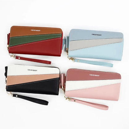 Long Clutch Card Holder PU Leather Wallet