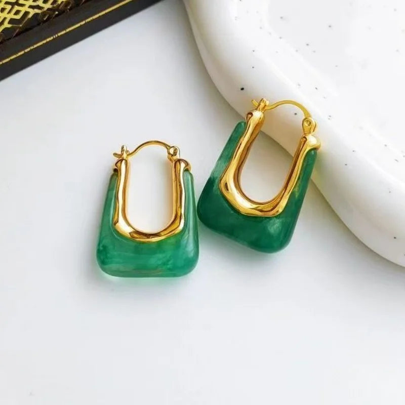U-Shaped Hoop Golden Earring