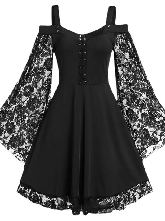 Flared Sleeve Punk Dress