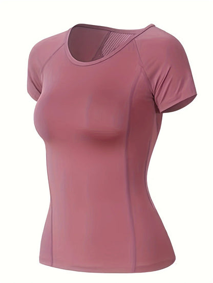 Sexy fitness running training short sleeve yoga top