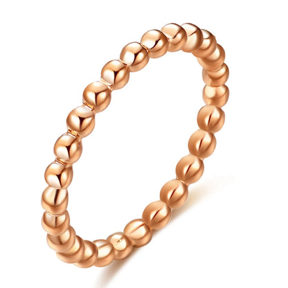 Beads Water Ripple Beaded Stainless Steel Mini Rings