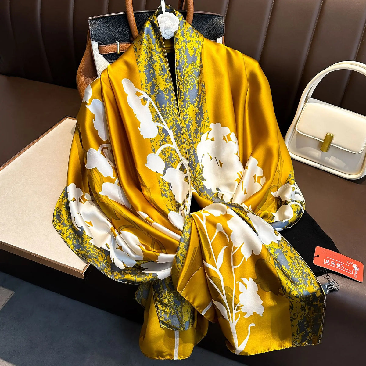 Luxury Silk 180X90CM Long Scarf Popular Silk Headscarf  Shawl