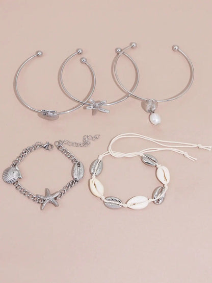 Starfish Shell Pendant Bracelet