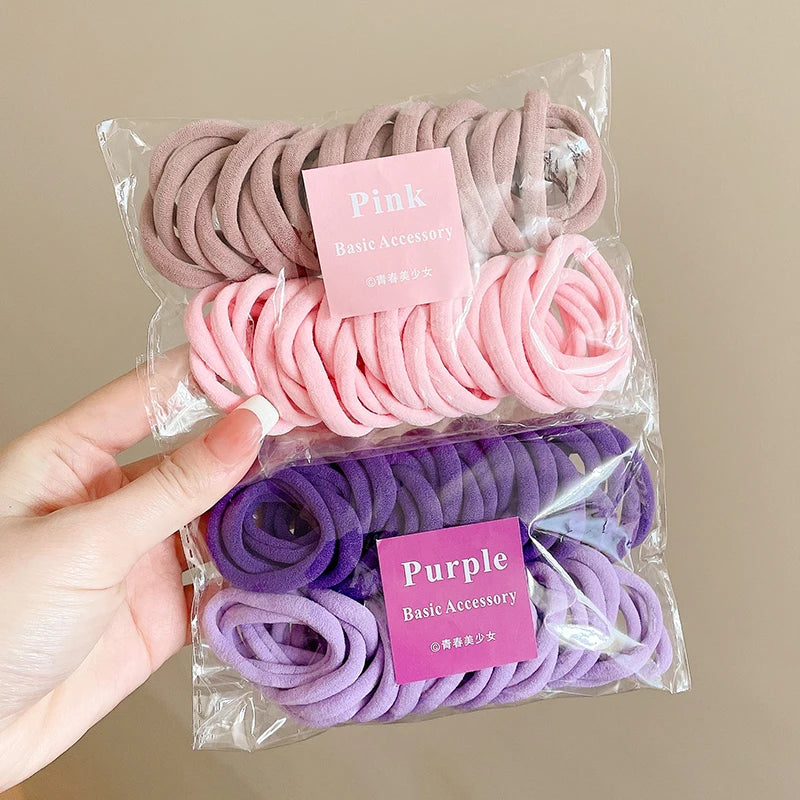 50PCS Colorful Ealstic Nylon Hair Bands