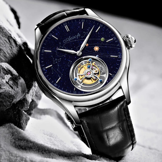 Flying Tourbillon Movement Skeleton Mechanical Luxury Watches