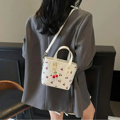 Stylish PU Leather Cherry Shoulder Bag